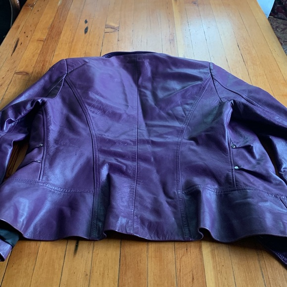 Purple leather jacket - Picture 7 of 7